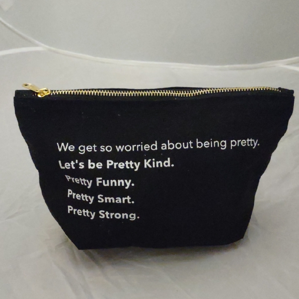 Pretty Kind Black Canvas Cosmetic Bag